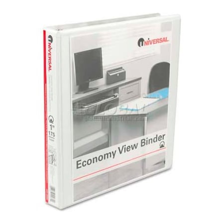 Universal Universal Round Ring Economy Vinyl View Binder, 1" Capacity, White UNV20962***